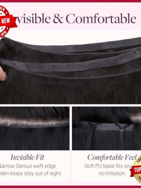 18 Inch Human Hair Extensions, Invisible Weft, Hand-Tied Look, 100g